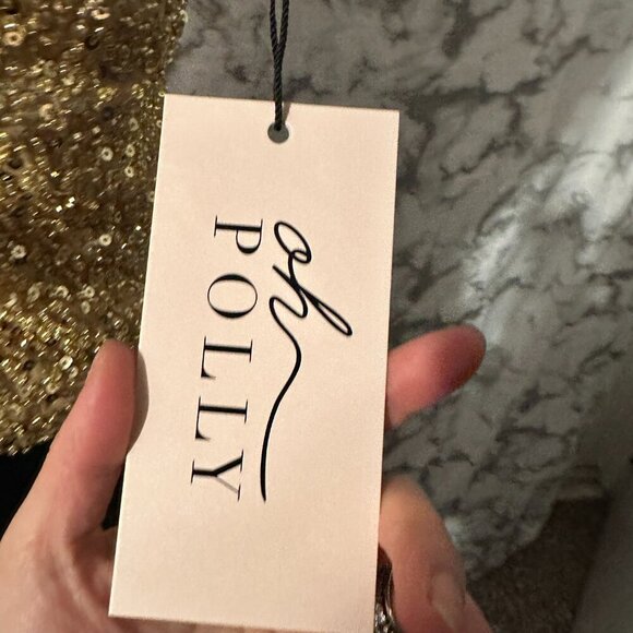 Oh Polly "Meissa" Embellished Sequin Bustier Top – Gold – Size 8 – NWT ✨ - Picture 4 of 12